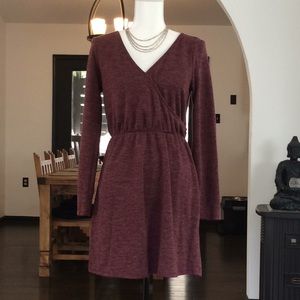 Everly Maroon sweater tunic dress M